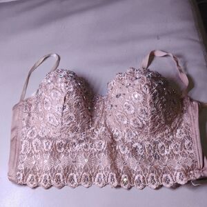Windsor Sparkling Lace Bra in Pink